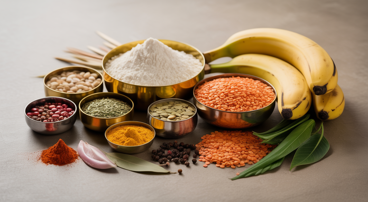 An assortment of delicious preservative-free Tamil snacks, including crispy banana chips and healthy bhuja.
