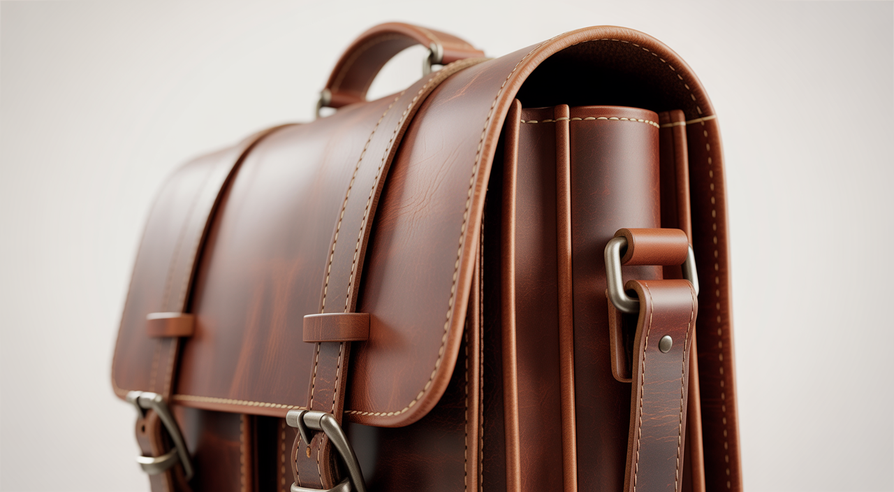 Classic vintage leather messenger bag