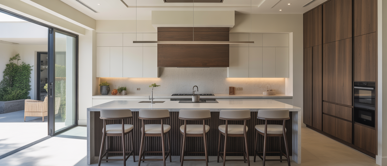 Luxury modern kitchen design with sleek finishes and natural light in a Mosman home.