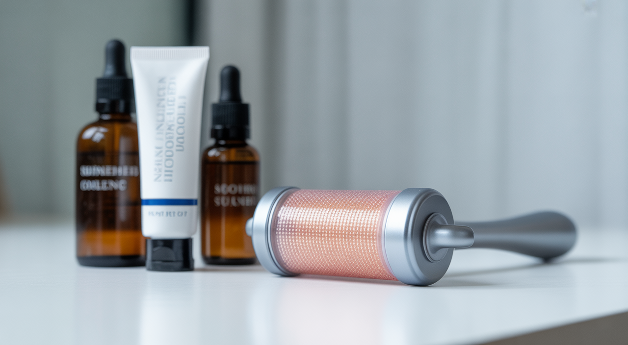 woman receiving microneedling treatment at a medspa