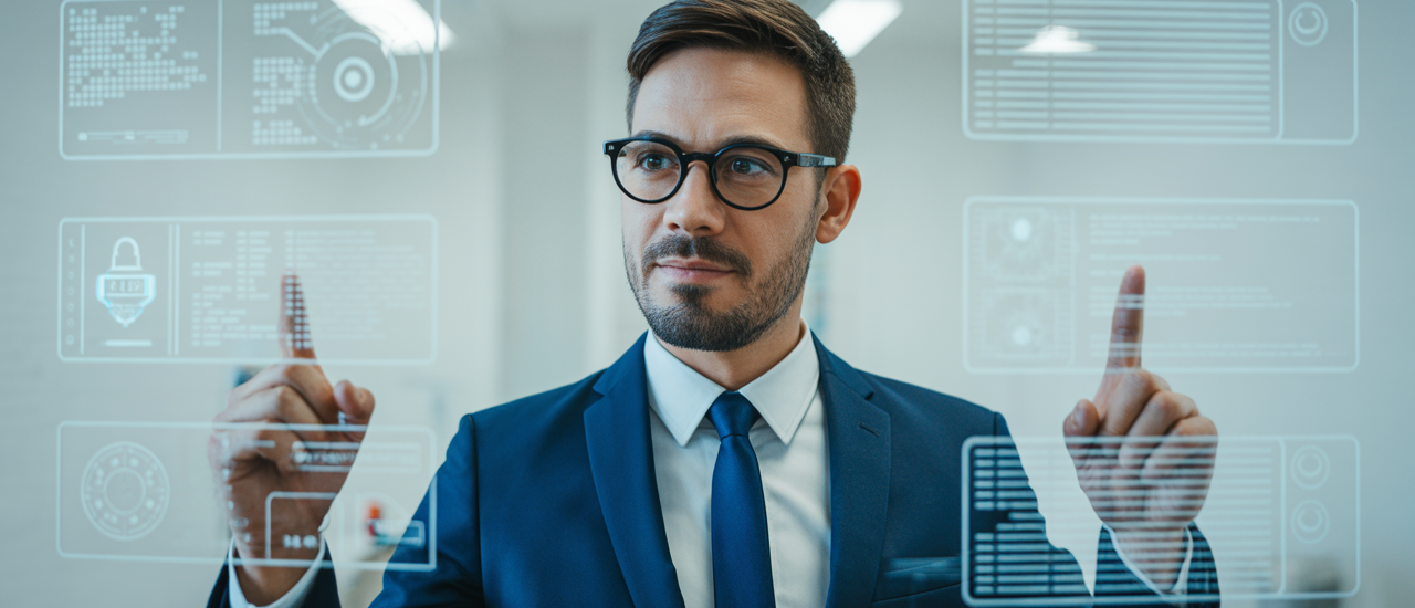 Hero image of professional cybersecurity consultant representing cybersecurity consulting in Canada with clean neutral background