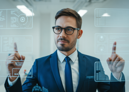 Hero image of professional cybersecurity consultant representing cybersecurity consulting in Canada with clean neutral background