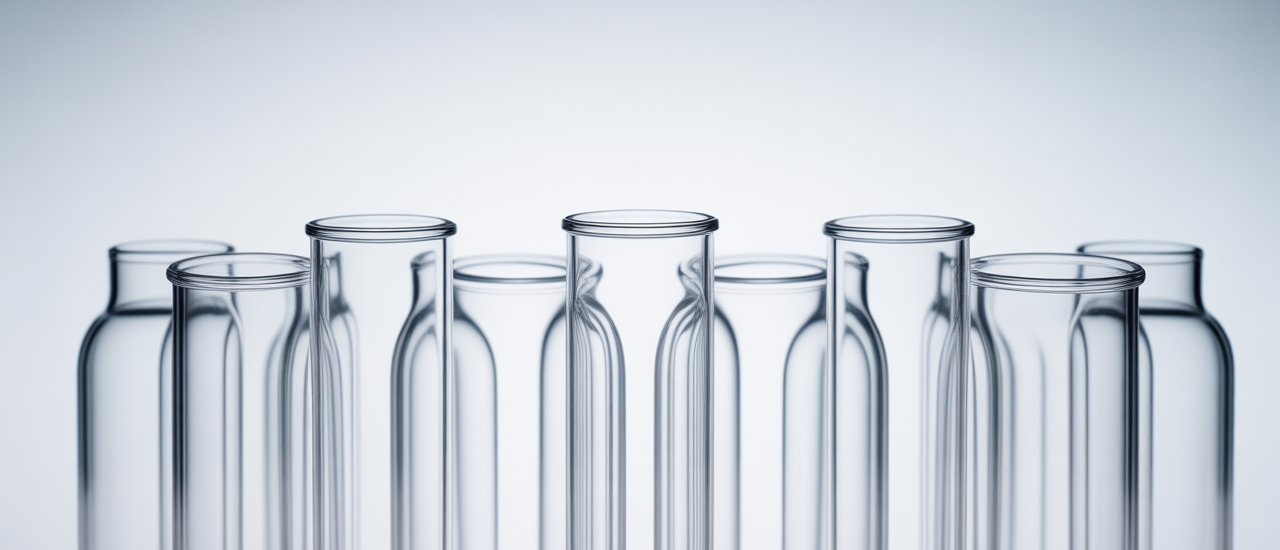 Clear PET preforms displayed on a white background highlighting their shape and clarity for packaging use