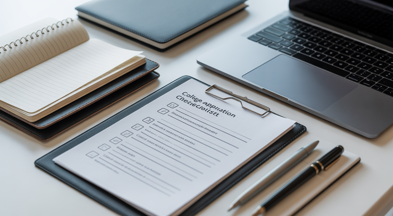 Parents helping their teenage child plan and prepare for college admissions with a step-by-step guide